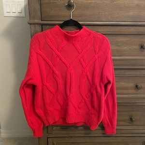 Mock Neck Cotton Knit Sweater